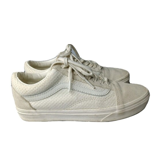 Vans Shoes - VANS Old Skool Low Top Shoes Women’s Size 8 Sneakers Woven Check White/Natural